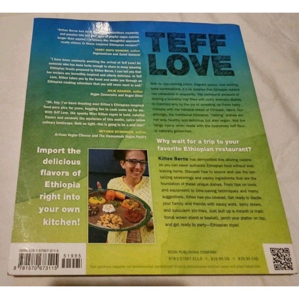 Teff Love Adventures in Vegan Ethiopian Cooking by Kittie Berns Cookbook - Picture 2 of 9